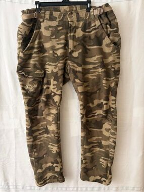 RedHead Men’s size XL Camo Fleece Cargo Pants Elastic Waist Pockets(A606)